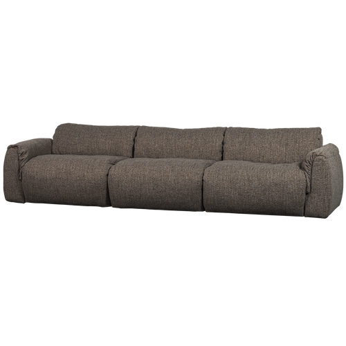 WOOOD 3-zits bank Baggy - Geweven Stof - Warmgrijs Melange -81x309x101 - vtwonen shop
