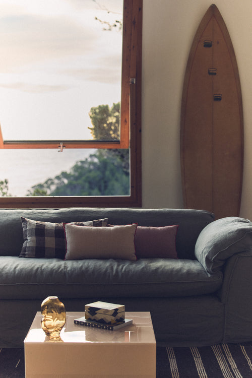 HKLIVING bank Nomad – linen army green – 244cm