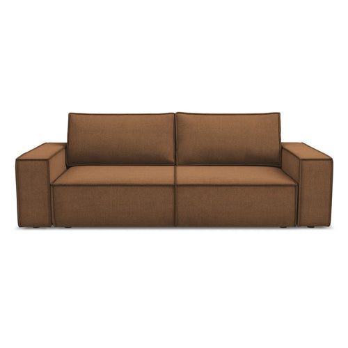 LaMiaSofa 3-zits slaapbank Livorno - textuurstof - terracotta - 255x105x85