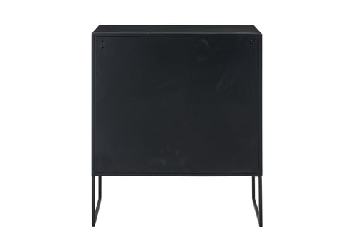 J-Line kast Rieten Panelen - hout - zwart/naturel