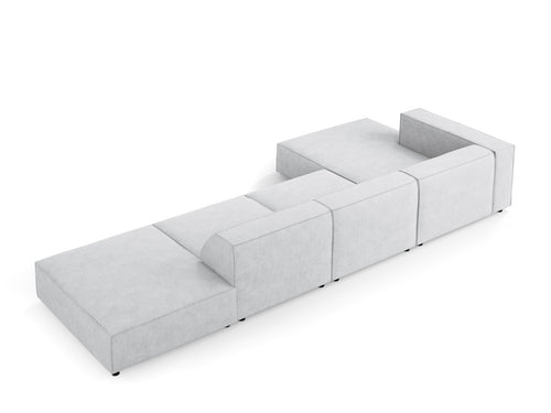 Cosmopolitan Design linker hoekbank Arendal 5-zits, chenille met ribbeleffect, lichtgrijs - 166x341x70cm