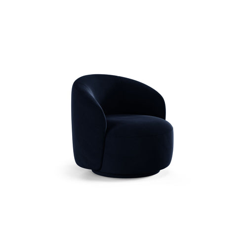 Cosmopolitan Design - Draaistoel Savona flueel koningsblauw - 83x86x76.5cm