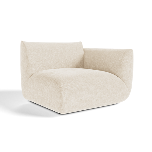 Sia Home - Rechthoekige hoekmodule NOOMA - chenillefluweel crème 108cm