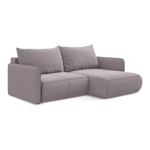 LaMiaSofa hoekbank rechts Palermo - velours - lavendel - 207x148x86