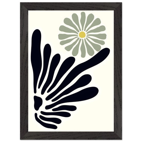 Artfulprints Poster met Lijst Matisse – Floral symphony   - A4 21x29.7 cm - Zwart