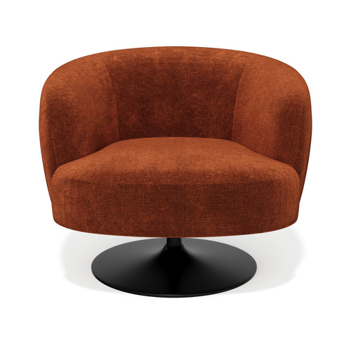 Sia Home - Fauteuil OSKA - Chenille fluweel - Terracotta - 77cm