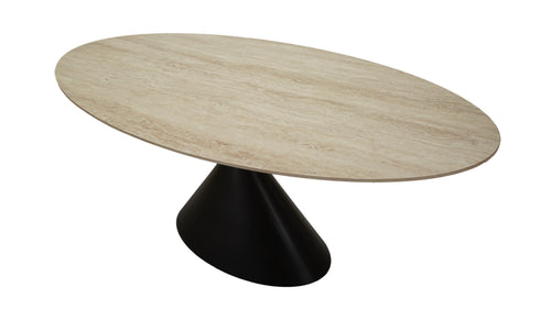 Mauro Ferretti eettafel - 180x90x76 cm - crème/zwart
