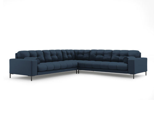 Cosmopolitan Design Symmetrische hoekbank Bali 6-zits, structurele stof, blauw - 256x256x75cm