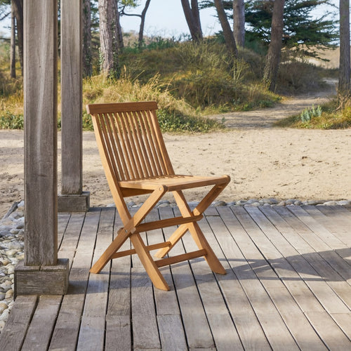 Tikamoon Set van 2 massief acaciahouten tuinstoelen - Bruin