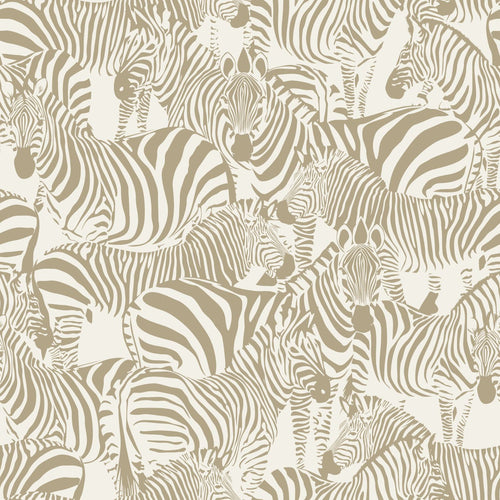 ESTAhome behang zebra's donker beige - 50 x 900 cm - 132211