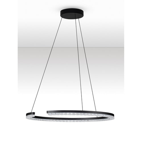 Nova Luce GREAMY Geïntegreerde LED-hanglamp voor plafond, zandkleurig zwart, Triac dimbaar, 30W, 1950lm, 3000K