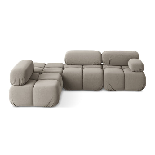 LaMiaSofa hoekbank links Sanremo - velours - taupe - 285x190x70