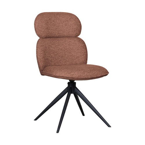 LABEL51 Eetkamerstoel Finn - Oranje Bouclé - Draaibaar - Set van 2 - vtwonen shop