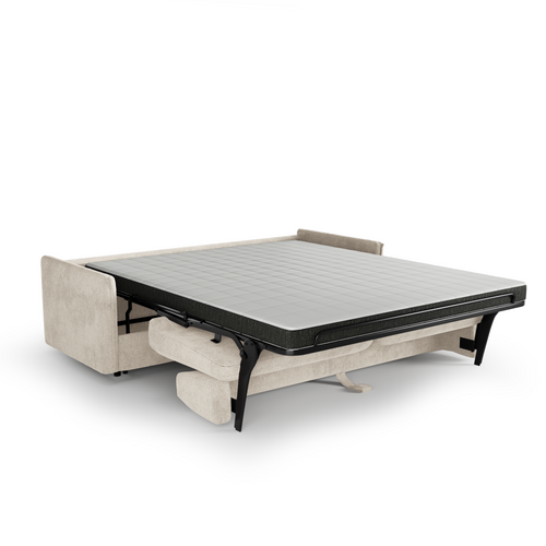 Premium Interiors - Snel uitklapbare slaapbank AVA - kruisbinding beige 198cm