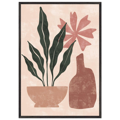 Artfulprints Poster met Lijst Boho – Terracotta greenery   - 70x100 cm - Meerkleurig