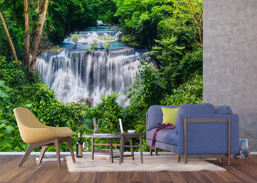 Sanders & Sanders fotobehang waterval groen - 375 x 270 cm - 600518