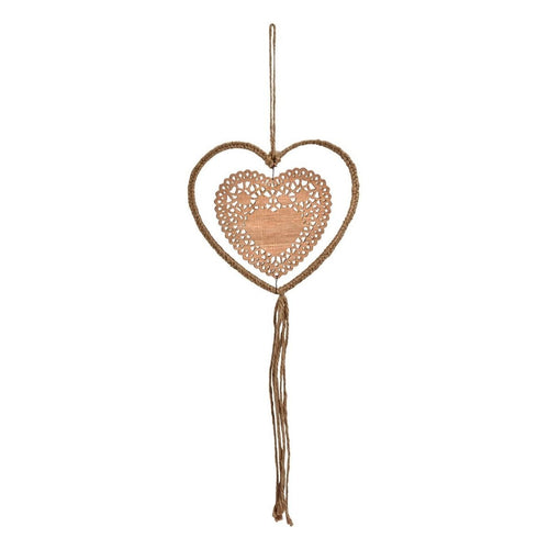 Sia Deco - Natura hart kerst hangdecoratie - Beige / 60 cm - Beige - Hout - H1 - vtwonen shop