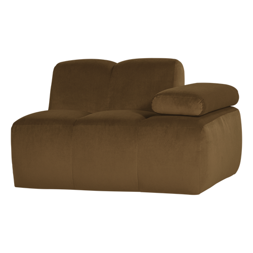 WOOOD 1-zits bank arm rechts Mojo - Velvet - Honinggeel - 74x124x97