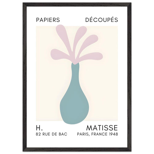 Artfulprints Poster met Lijst Matisse - Ocean flower pink   - 50x70 cm - Roze