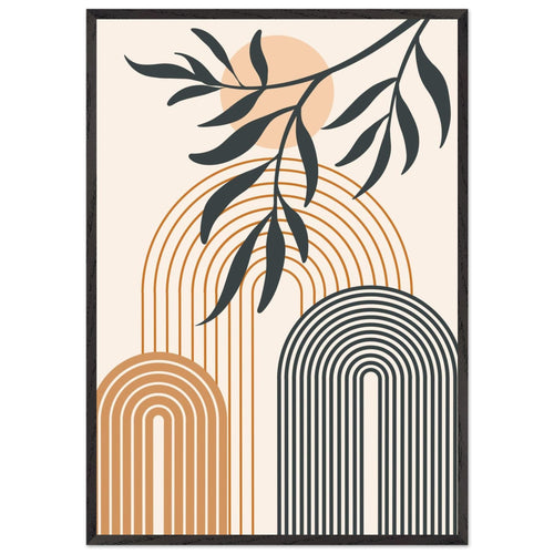 Artfulprints Poster met Lijst Boho – Sunset arches   - 70x100 cm - Meerkleurig