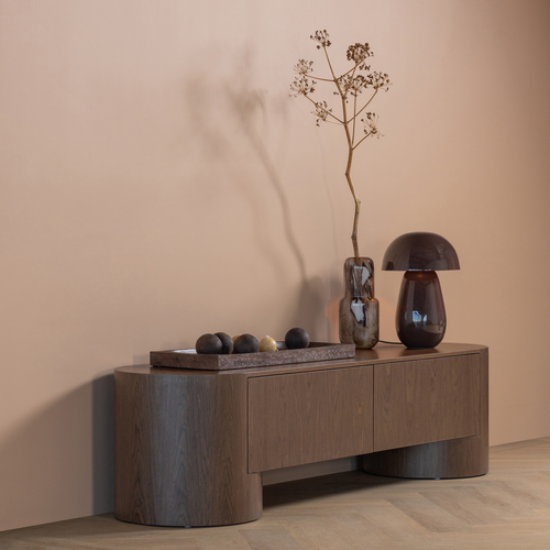 WOOOD tv meubel 200 cm Velari - Hout Fineer - Bruin - 50x200x50