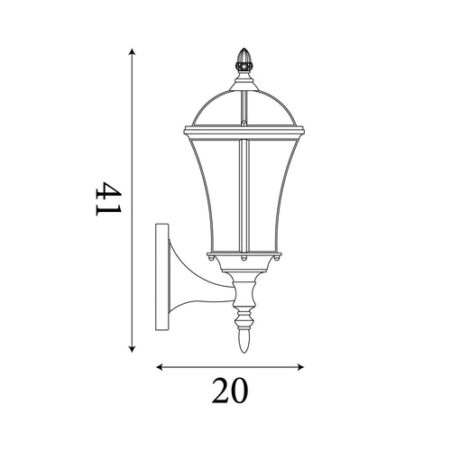 Searchlight buitenlamp Capri - 1 lichts - 22  x 41   cm - bruin