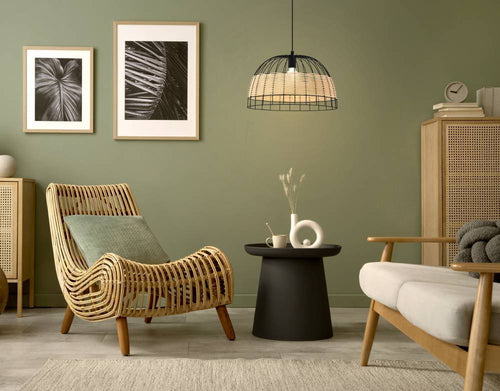 EGLO hanglamp Anwick - e27 - ø 50 cm - zwart/rotan - vtwonen shop