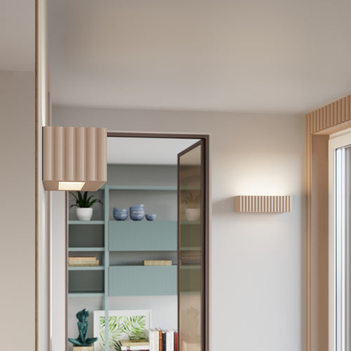 Sollux Lighting Wandlamp keramiek RIGATA taupe - 34x12x10cm