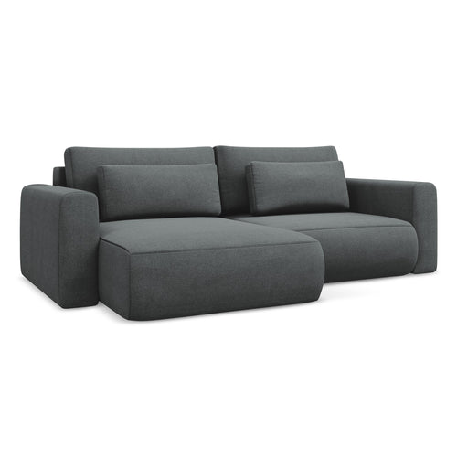 LaMiaSofa hoekbank links Perugia - textuurstof - grijs - 240x149x82