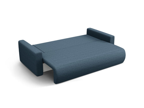 Cosmopolitan Design Slaapbank met opbergdoos Belfast 3-zits, structurele stof blauw - 105x238x84cm