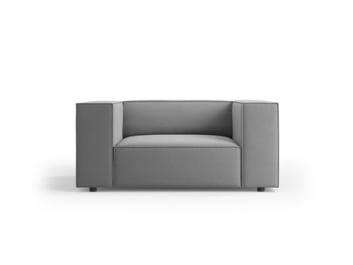 Cosmopolitan Design Fauteuil Arendal flueel, lichtgrijs - 102x124x70cm