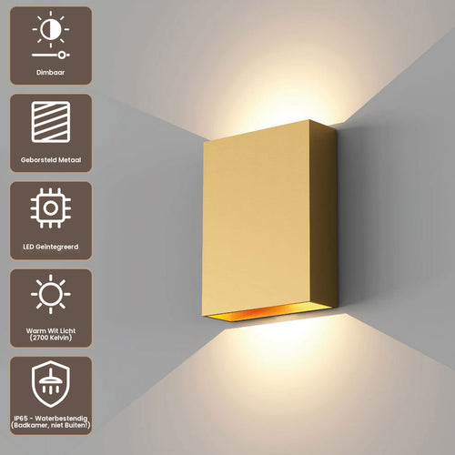 Artdelight Wandlamp Memphis - Warm Goud