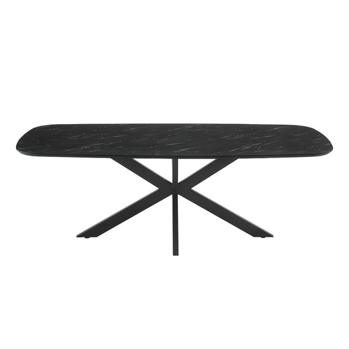 Giga Meubel Eettafel Marco - Deens Ovaal Zwart Hout - 220x100x76cm - vtwonen shop