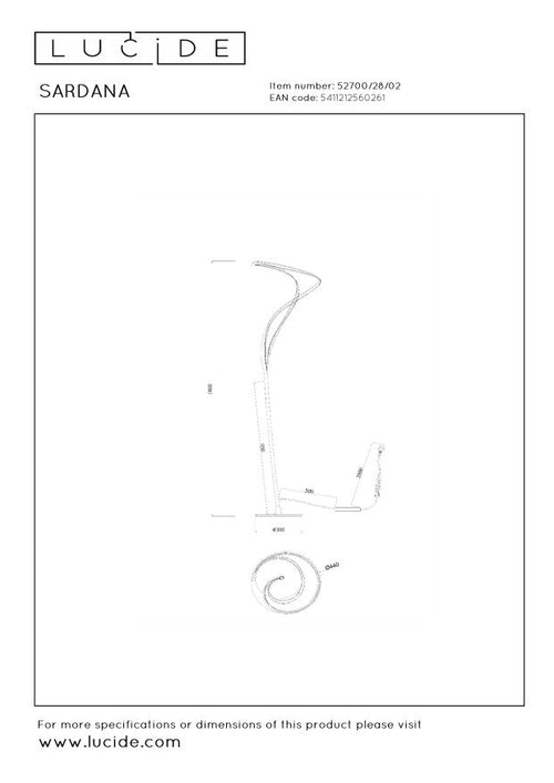 Lucide vloerlamp SARDANA - Geïntegreerde LED - Mat Goud / Messing - vtwonen shop