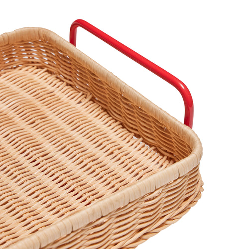 Hübsch dienblad Splint - ijzer/rattan - 42x27xh10cm - vtwonen shop