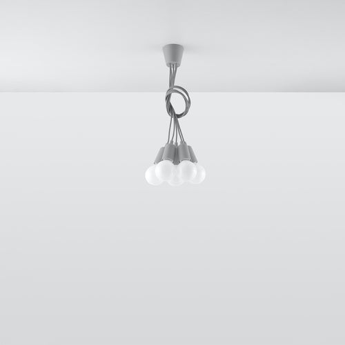 Sollux Lighting Hanglamp DIEGO 5 grijs - 25x25x90cm