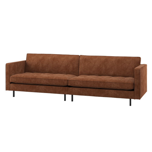 WOOOD classic 3-zits bank Rodeo - Ribstof - Roestbruin - 83x230x88