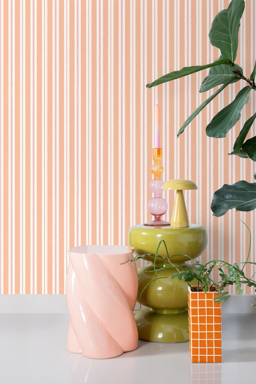 ESTAhome behang strepen roze en rood - 50 x 900 cm - 131963
