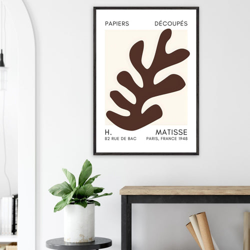 Artfulprints Poster Matisse – Ocean petals brown   - 50x70 cm - Bruin