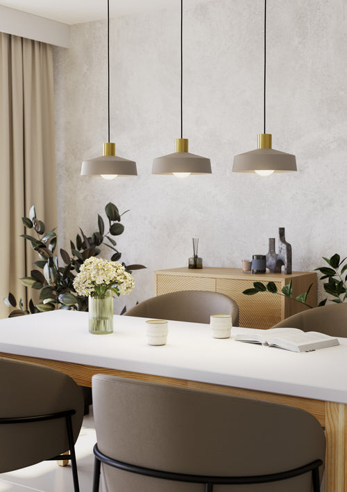 EGLO hanglamp Valdiola - e27 - 93 cm - beige/goud - staal