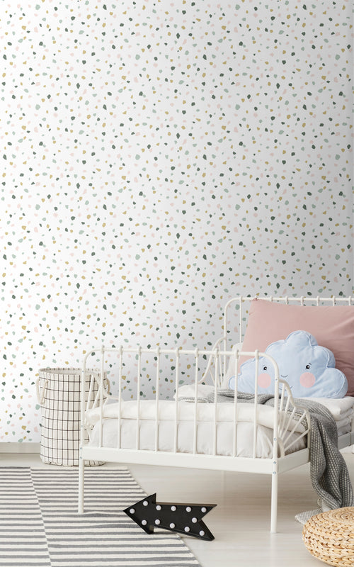 Walls4You behang terrazzo multicolor op wit - 53 cm x 10.05 m - 935313