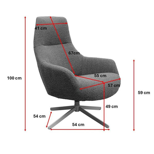 Kare Design Draaifauteuil Mimi bruin