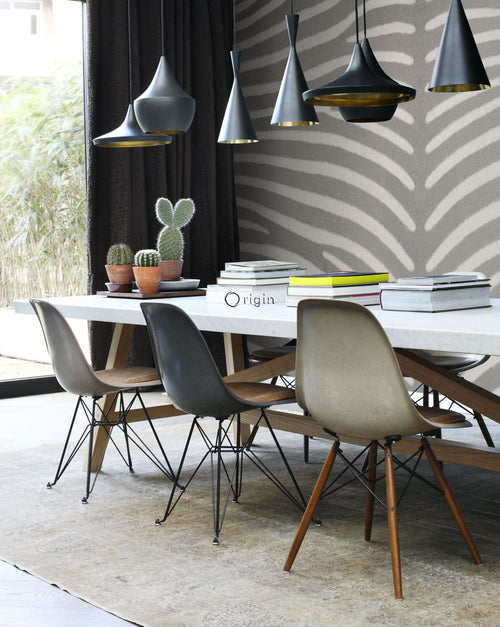 Origin Wallcoverings fotobehang zebra print grijs - 350 x 279 cm - 357248