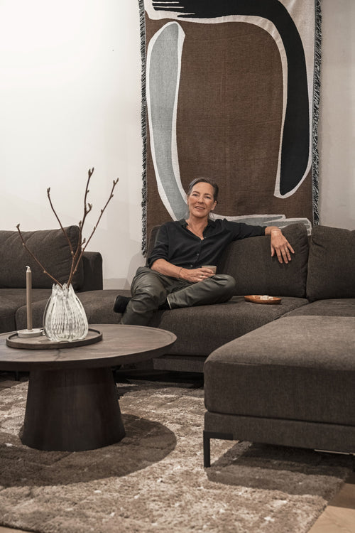 vtwonen lounge bank element rechts Couple - Polyester - Chocolade Bruin - 89x100x200 - vtwonen shop