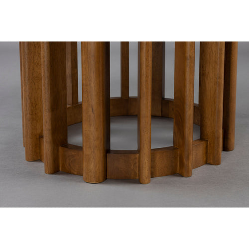 Dutchbone Barlet Eettafel Rond 120 cm Hout Walnoot - Bruin