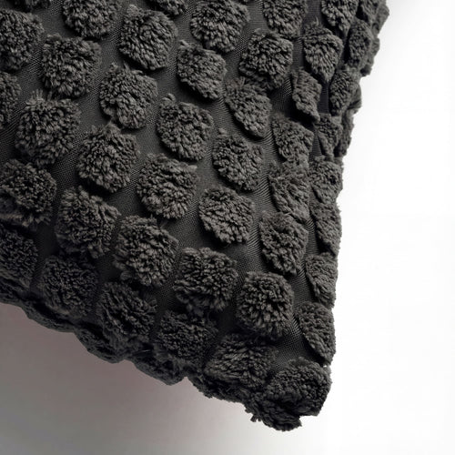 ROME - kussenhoes 45x45 cm - effen kleur - 3D-structuur - Raven - zwart