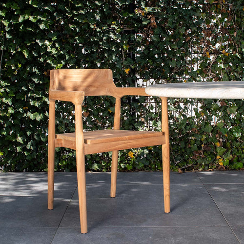 DÉJA Living Tuinstoel Hazel - Naturel Teakhout - Zithoogte 47cm - Set van 2 - vtwonen shop