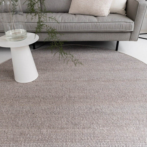 Interieur05 Rond Wollen Vloerkleed Grijs/Beige Vik - 200 x 200 cm