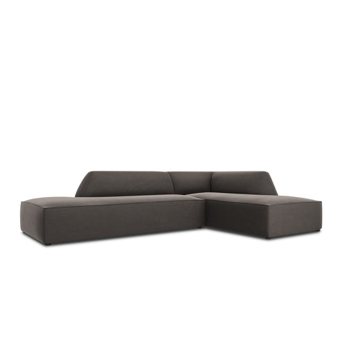 Cosmopolitan Design - Modulaire hoekbank rechts Siena 4-zits, flueel donkergrijs - 180x273x69cm