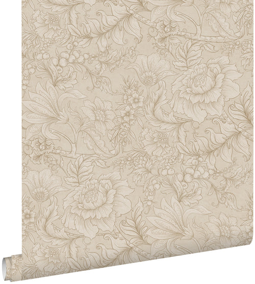 ESTAhome behang bloemmotief beige - 50 x 900 cm - 139795 - vtwonen shop